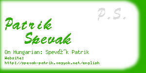 patrik spevak business card